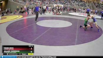 100 lbs Champ. Round 1 - Taven Deck, Cowboy Mat Club vs Bragen Anderson, La Grande High School