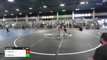 130 lbs Quarterfinal - Adam Vasquez, Rough House WC vs Wyatt Walbeck, The Club