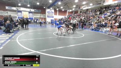 144 lbs Champ. Round 3 - Avian Singh, Victor Valley S vs Vincent Vogan, Bishop Gorman