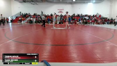 157 lbs Cons. Round 5 - `Timbur Wolfe, Central - Grand Junction vs Tagen Becher, Greeley West