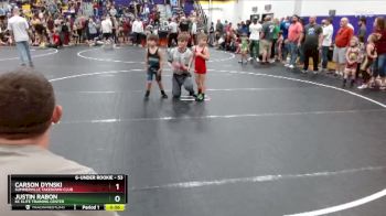 53 lbs Cons. Round 1 - Justin Rabon, KC Elite Training Center vs Carson Dynski, Summerville Takedown Club