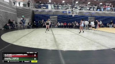 117 lbs Cons. Round 1 - Alizabella Canderlaria, 208 Badgers vs Makiely Garcia, Pilgrim Wrestling Club