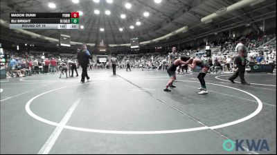 85 lbs Round Of 16 - Mason Dunn, Ponca City Wildcat Wrestling vs Eli Bright, Del City Little League Wrestling
