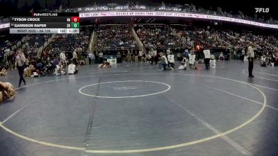 3A 126 lbs Champ. Round 1 - Garrison Raper, South Rowan High School vs Tyson Croce, Havelock High School