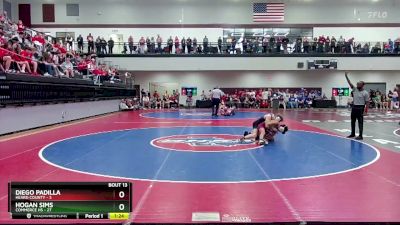 132 lbs Quarters & 1st Wb (16 Team) - HOGAN SIMS, Commerce Hs vs Diego Padilla, Heard County