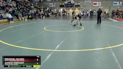 140 lbs Semifinal - KAMDON MARCHANT, Chugiak High School vs Emmanuel Valadez, South Anchorage High School