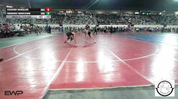 118 lbs 5th Place - Cooper Wheeler, Owasso Rams Jh Boys vs Hendrix Newcomb, Noble Takedown Club