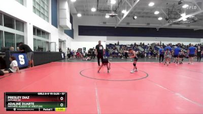 57 lbs Cons. Semi - Adaline Duarte, Panthers Academy Of Wrestling vs Presley Diaz, Outlaws WC