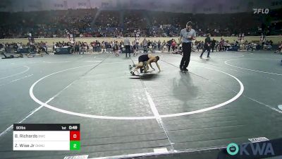 90 lbs Quarterfinal - Bradley Richards, Berryhill Wrestling Club vs Zachery Wise Jr, Okmulgee