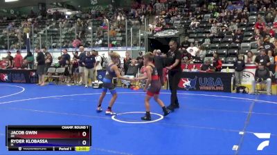 78 lbs Champ. Round 1 - Jacob Gwin, OK vs Ryder Klobassa, IA