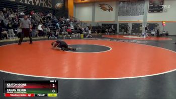 132 lbs Cons. Round 2 - Keaton Goins, Western Dubuque vs Canan Olson, Prairie, Cedar Rapids