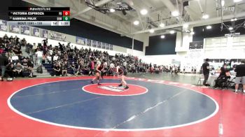 130 lbs Semifinal - Victoria Espinoza, Palm Desert vs Sabrina Felix, Downey
