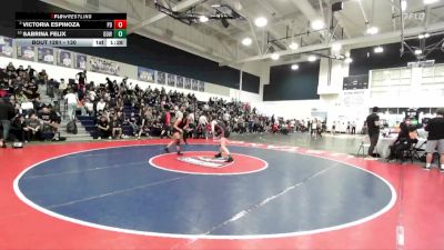 130 lbs Semifinal - Victoria Espinoza, Palm Desert vs Sabrina Felix, Downey