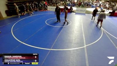 70 lbs Cons. Round 2 - Manuel Sandoval, San Pedro High School Wrestling vs Mohammad Safa, Ground Creatures Wrestling