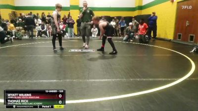 125 lbs Champ. Round 1 - Wyatt Wilkins, James Island Youth Wrestling vs Thomas Rich, Spartanburg Wrestling Academy