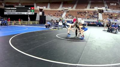 106-D3 Champ. Round 1 - Cash Kasun, Prescott High School vs Caleb Kelly, Cactus Shadows High School