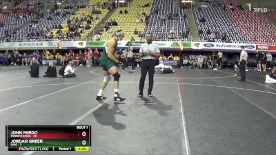 285 lbs Finals (2 Team) - John Pardo, Pennsylvania vs Jordan Greer, Ohio