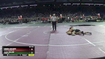 D4-144 lbs Cons. Round 2 - Alex Miller, Homer HS vs Owen Cruden, Benzie Central HS