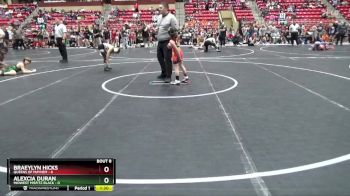 65 lbs Round 3 (6 Team) - Braeylyn Hicks, Queens Of Mayhem vs Alexcia Duran, Midwest Misfitz Black