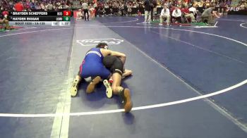 1A-138 lbs Semifinal - Hayden Riggan, Louisa-Muscatine vs Brayden Scheffers, Interstate 35