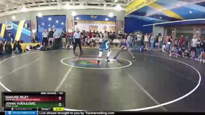 Jovan Riley 132 lbs Cons. Round 2 - Jovan Vukajlovic, CFWA @ LHP vs Nakuise Riley ...