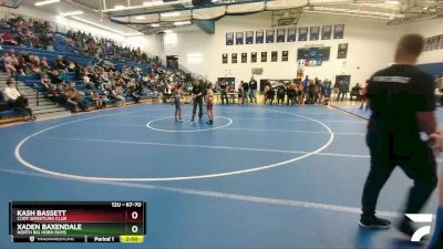 67-70 lbs Round 1 - Kash Bassett, Cody Wrestling Club vs Xaden Baxendale, North Big Horn Rams