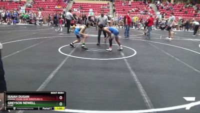 110 lbs Cons. Round 3 - Isaiah Dugan, Kansas Young Guns Wrestling Cl vs Greyson Newell, CYWC