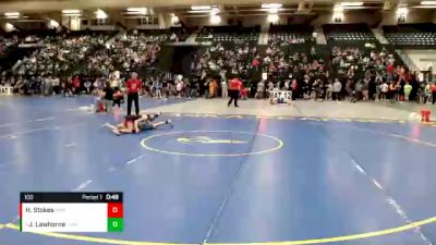 100 lbs Cons. Round 1 - Jake Lawhorne, Lincoln Squires Wrestling Club vs Hadley Stokes, Pikes Peak Warriors