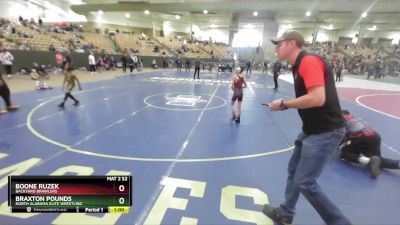 65 lbs Cons. Round 1 - Boone Ruzek, Backyard Brawlers vs Braxton Pounds, North Alabama Elite Wrestling