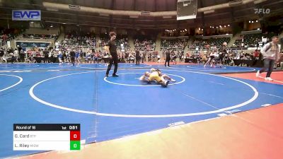 61 lbs Round Of 16 - Graycie Card, Tulsa Blue T Panthers vs Leland Riley, Midwest City Bombers Youth Wrestling Club