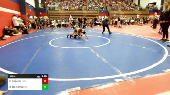 76 lbs Round Of 16 - Cruz Canales, Claremore Wrestling Club vs Harding Hamilton, Cowboy Wrestling Club