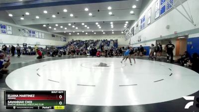 105 lbs Cons. Round 4 - Savannah Choi, Rancho Bernardo Wrestling Club vs Eliana Martinez, Menifee