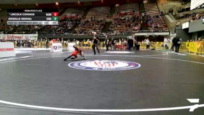 Bantam - 40 lbs Quarters - Lincoln Cokinos, MatTime Wrestling vs Jesselle Medina, Red Star Wrestling Academy