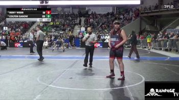 190 lbs Champ. Round 1 - Colton Ganow, Derby vs Remy Webb, Russell WC