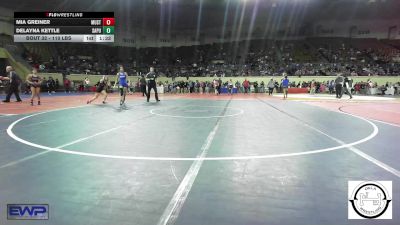 110 lbs Round Of 16 - Mia Greiner, Mustang Middle School vs Delayna Kettle, Sapulpa Jr High