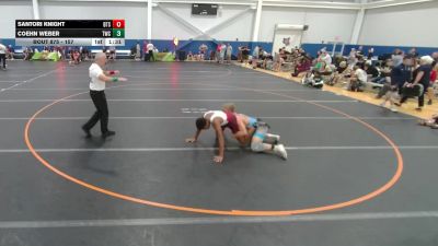 157 lbs Champ. Round 3 - Santori Knight, Beat The Streets-Chicago vs Coehn Weber, Tiger Wrestling Club