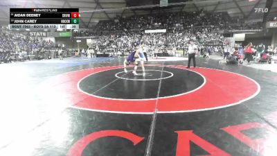 Boys 2A 113 lbs Cons. Round 3 - John Carey, Hockinson vs Aidan Deeney, Columbia River