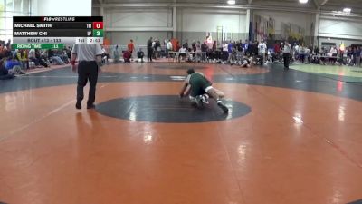 133 lbs Cons. Round 2 - Michael Smith, Thomas More vs Matthew Chi, UW Parkside