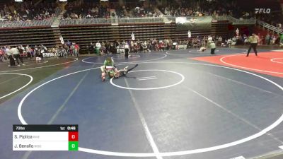 70 lbs Consi Of 4 - Santiago Piplica, Riverton USA WC vs Joseph Benallo, Ridge WC