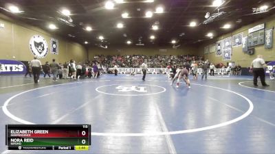 115 lbs Cons. Round 3 - Elizabeth Green, Independence vs Nora Reid, Nipomo