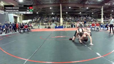 150 lbs Quarterfinal - Brekken Miller, Tonopah vs Thomas Brooks, Pershing County