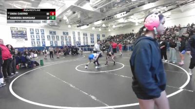 110 lbs Cons. Round 1 - Zada Castro, Mission Viejo vs Vanessa Marquez, Baldwin Park
