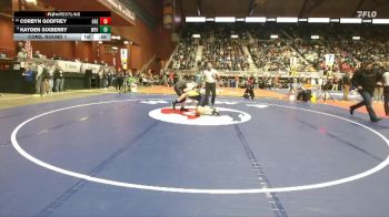 2A-190 lbs Cons. Round 1 - Corbyn Godfrey, Greybull/Riverside vs Kayden Sixberry, Wind River