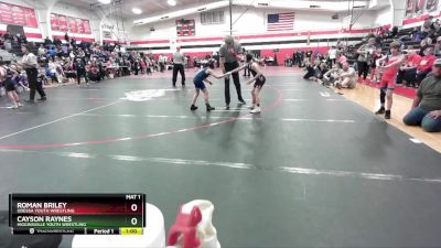 65 lbs Semifinal - Roman Briley, Odessa Youth Wrestling vs Cayson Raynes, Higginsville Youth Wrestling