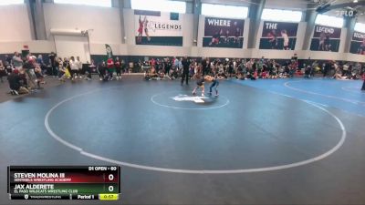 60 lbs Champ. Round 1 - Steven Molina Iii, Sentinels Wrestling Academy vs Jax Alderete, El Paso Wildcats Wrestling Club