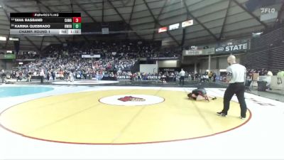 Girls 4A 140 lbs Champ. Round 1 - Tava Rasband, Camas (Girls) vs Karina Quebrado, Kentwood (Girls)