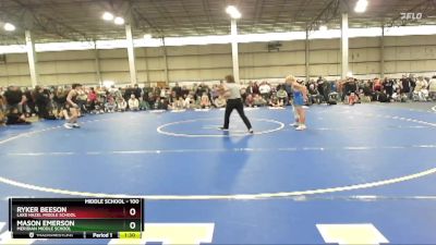 100 lbs Semifinal - Ryker Beeson, Lake Hazel Middle School vs Mason Emerson, Meridian Middle School