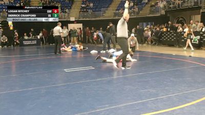 65 lbs Consy 1 - Logan Ritchey, Central York vs Derrick Crawford, Oil City