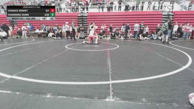 155 lbs Consi Of 8 #2 - Chance Dewey, Tulsa Blue T Panthers vs Channing Dunn, Kingfisher YellowJackets