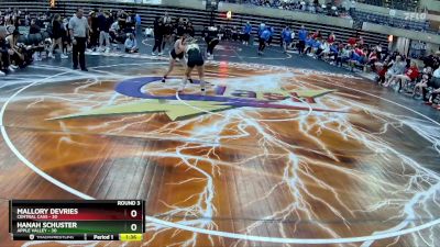 118 lbs Round 3 (4 Team) - Mallory DeVries, Central Cass vs Hanah Schuster, Apple Valley